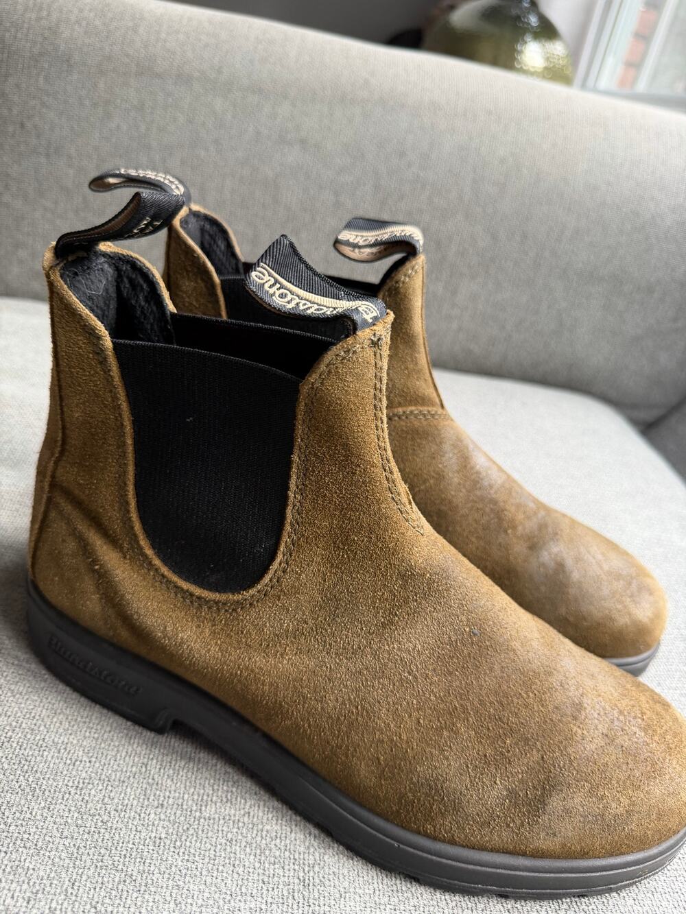 Blundstone Original Suede Chelsea Boots Men's 7.5 Pull-on Olive Green